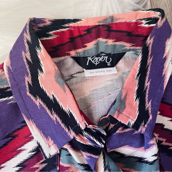 Roper Aztec Print Button Down Shirt - Picture 3 of 5